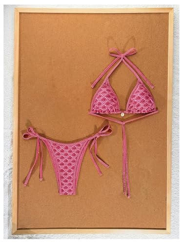 Maillot de bain deux pièces femme léopard triangle dos nu multicolore S