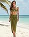 YUNIDMEIM 3 Piece Swimsuits for Women Retro Bikini Set Beach Wrap Skirt High Waisted Bikini Sets for Women Tummy Control ArmyGreen