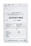 US PACK SMART Opaque Plastic Deposit Bags 10'x13' | Secure Bank Deposits, Cash Handling or Safe Currency Transportation | Sequential Barcodes | Tamper-Evident, Tear-Off Receipt for Security | 100-Pack