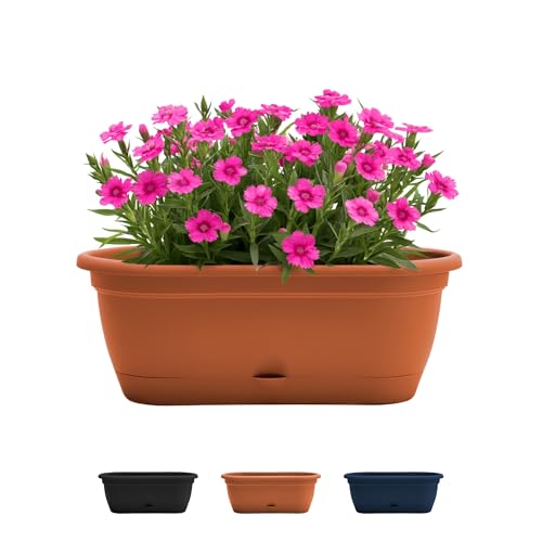 Bloem: Lucca Self Watering Window Box Planter: 18" - Pebble