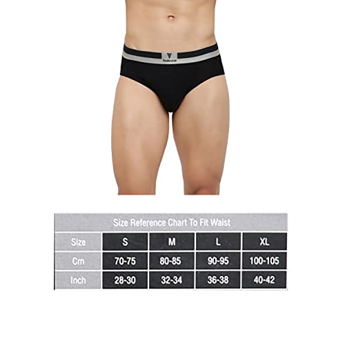 Image of Van Heusen Men Briefs - Pima Cotton Stretch - Colour Fresh, Ultra Soft, Solid 20002 Pure Black L