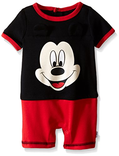 Disney Baby Boys' Mickey Mouse Knit Romper with 3D Ears