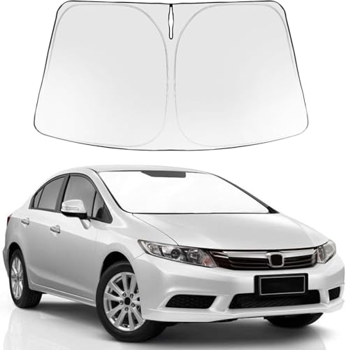 Image of Proadsy 2026 Upgrade Windshield Sun Shade Custom Fit 2012-2015 Civic Foldable Front Sunshade Protector Sun Visor Blocks UV Rays Keep Car Cooler