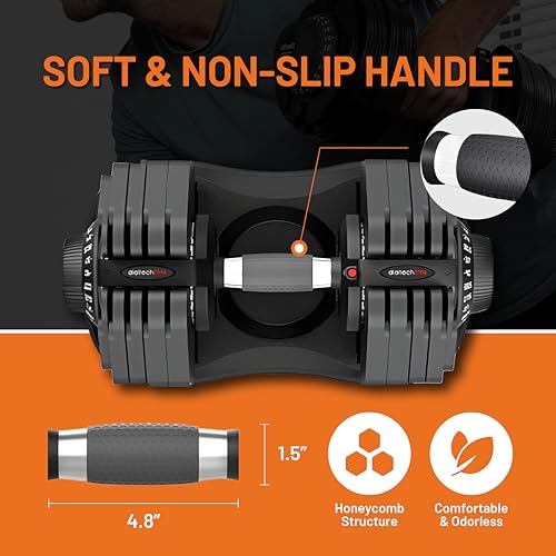 ATIVAFIT Adjustable Dumbbell Set (50/66/88 LB Pair), 10–12-in-1 Free Weights with Storage Box, Quick Dial Weight System, Secure Safety Lock, Anti-Slip Steel Grip, All-in-One Space-Saving Home Gym for Full Body Strength Training - Image 4