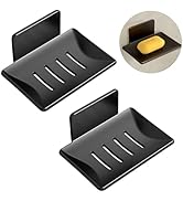 ZSMJAER Pack of 2 Self-Adhesive Soap Holders, Soap Holder without Drilling, Soap Dish with Drain, Gee...