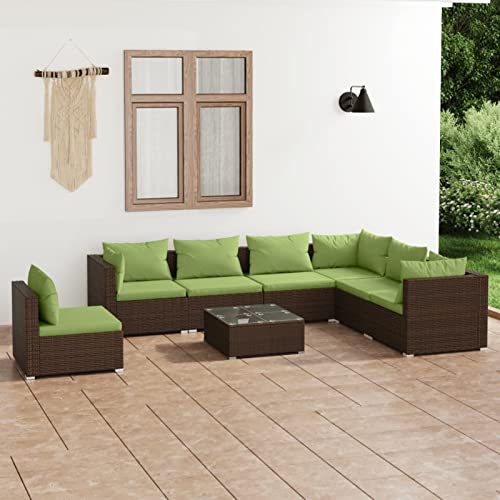 Gecheer 8-TLG. Garten Lounge Sofa, Lounge Gartenmöbel Set Loungemöbel Sofa Rattan Balkonmöbel Balkonlounge Outdoor…