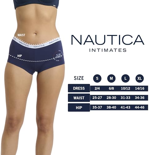 Image of Nautica Women's Cotton Boyshort Underwear Set, 5-Pack