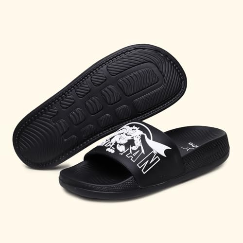 Image of YOHO Batman: Dark Knight Sliders for Men, Comfortable and Lightweight Slides, Footwear for Man & Boys, Official WB Superhero Merchandise -004