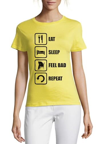 T-shirt coton col rond jaune pour un look week-end décontracté