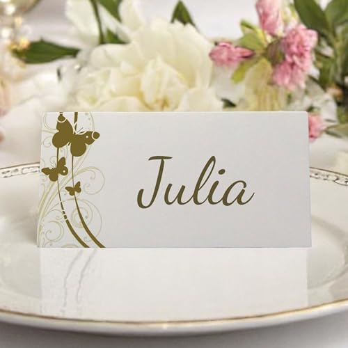 EinsSein 50x Cartes de placement love butterfly or marque place mariage marques places carte marqué cartes decoration mariage table décoration nom plan de...