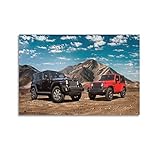 YIBIN Auto-Poster für Jeep Wrangler Schwarz und Rot Autos 