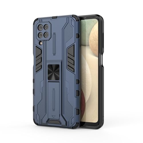 Coque magnétique Samsung A12 5G antichoc bleue avec béquille intégrée
