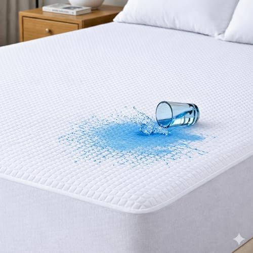 Protector Colchón 150x190/200 Fabricado en España, Impermeable, Transpirable y Silencioso, Acolchado 350 g/m², Hipoalergénico Oeko Tex, Ajuste Sábana Bajera