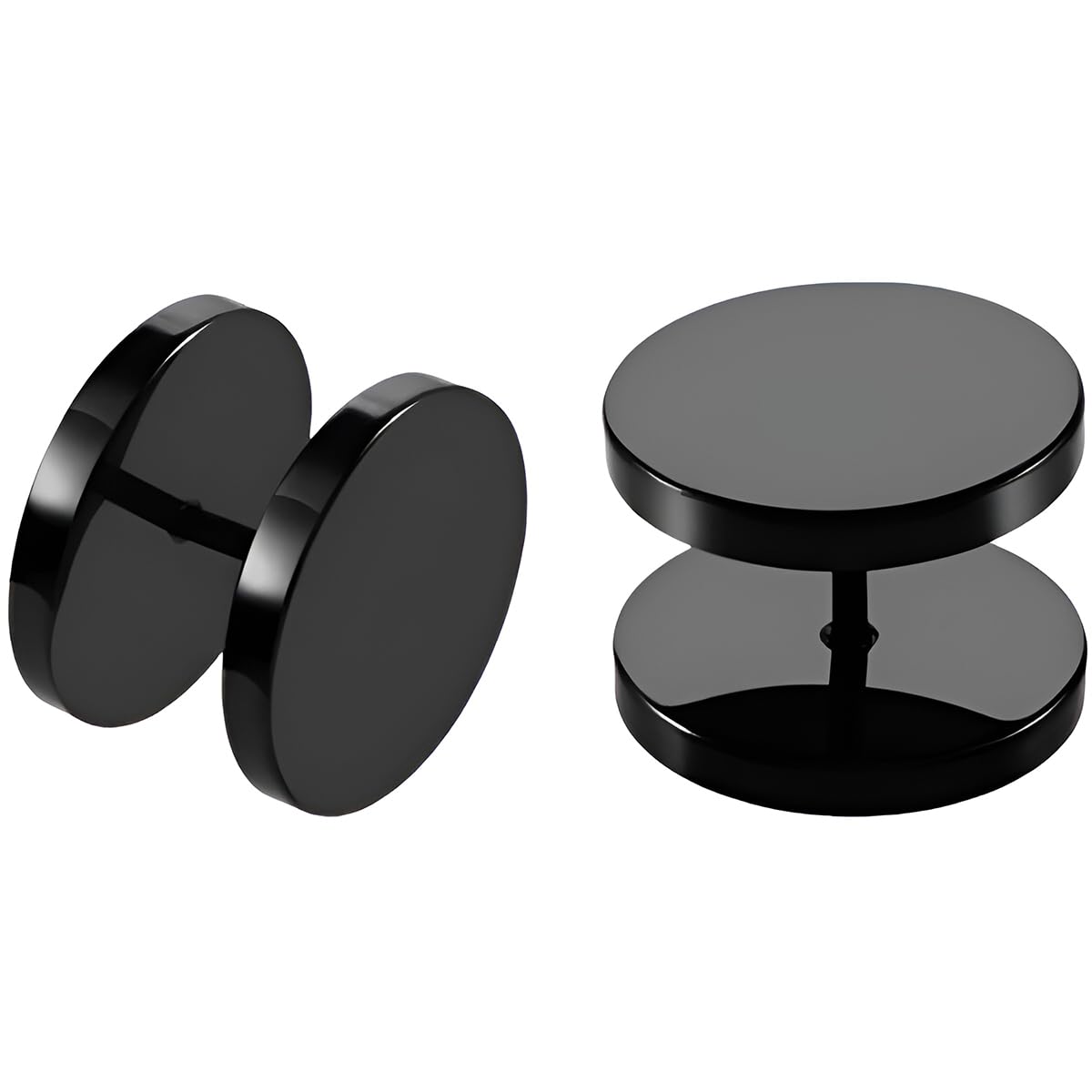 1 Pair Silvery 4 mm(6 G) Stainless Steel Fake Ear Plugs Gauges Flat Nap Screw Flat Back Stud Hide Faux Tragus Studs Hypoallergenic Sleep Cartilage Earrings Body Piercing Jewelry Women Men