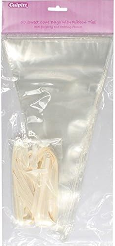 Transparente Caramelo bolsas De Cono con lazos - Pieza 50 ...