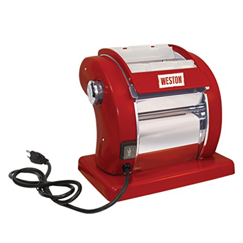Weston Electric Pasta Machine, Red (01-0601-W), 9 Adjustment Settings, Heavy Duty Construction, One Size