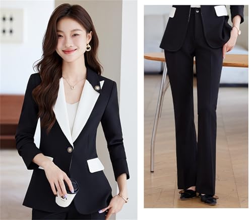 Stylish Black Ladies Pant Suit by Platlogy – Elegant 2-Piece Work Wear Set for Professional Women - Image 4