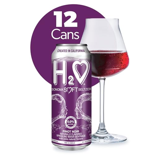 H2o – 0.0% Alcohol Pinot Noir | Non-Alcoholic Wine Alternative, Made in Sonoma | Low Calorie, No Sugar Added | Backed by Science | 12 x 12 fl oz Cans