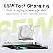 SHARGE Retractable 65W USB C Charger, GaN Power Wall Charger with Retractable Cable, 2 Devices PD Fast Charging for MacBook Pro/Air, iPhone 17/16,Pixel Book, iPad Pro (White)