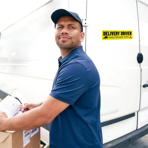 Image of 4pcs Delivery Driver Car Magnet Signs Reflective Decal (2 Design)