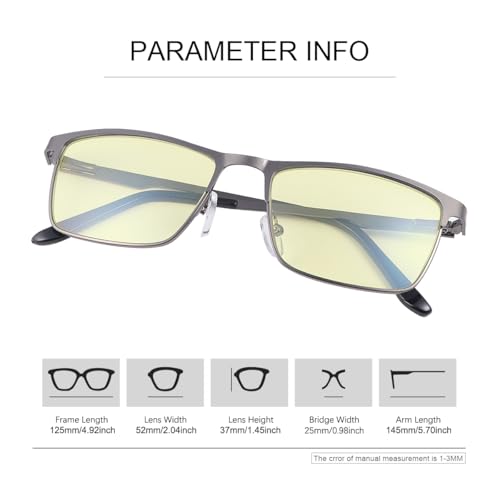 Image of YIMI Mens Blue Light Glasses Men Computer Gaming BlueLight Blocking Glasses Metal Anti Eyestrain Clear Lens Eye Protection