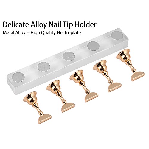 Magnetisch Nagel Tipps Ständer Halter Gesetzter Nagel Kunst Praxis Halter Gold Nagel Salon DIY Maniküre Werkzeug – Bild 5