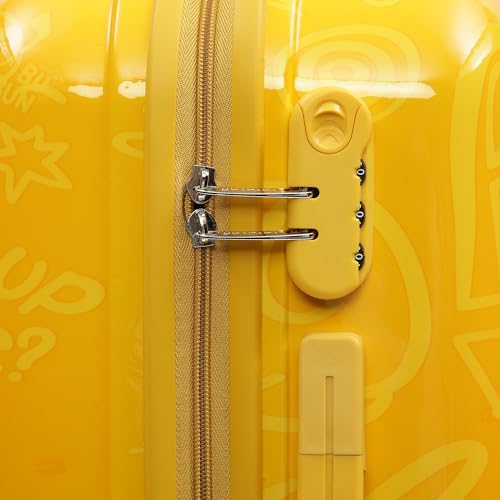 Image of YAYAVAR Looney Tunes Kids Trolley Suitcase - 65L | Hard-Sided Printed Cabin Luggage with 8 Wheels, Number Lock, Scratch Resistant, Lightweight Travel Bag (60cm)