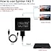 4K HDMI Splitter 1 in 2 Out, Supports Dual Monitors - Includes 4ft HDMI Cable & USB Cable