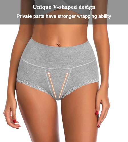 Women's Cotton Underwear,Ladies Soft Stretch Tummy Control Comfy No Muffin Panties Boyshorts3