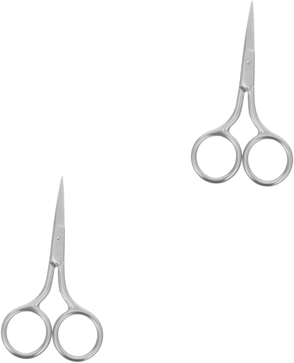 2pcs Portable Beauty Scissor for Eyebrow and Nose Hair Trimming Multi-function Grooming Tool for Shaping Facial Hair Compact Design for and Storage