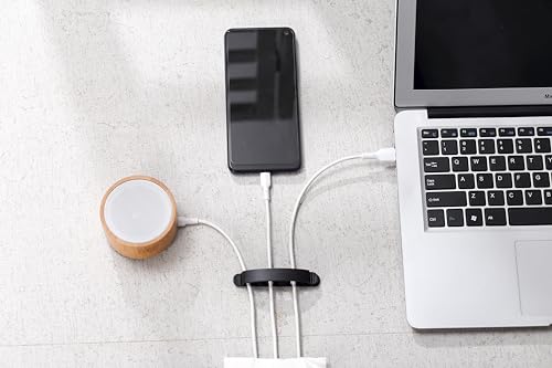 Kit de administración de cables Link2Home de 36 piezas para escritorios y oficinas, organizador de cables con canales adhesivos, clips y cubiertas para ocultar cables miniatura 4