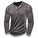 YSERB Men's Henley Shirts Button Henley T-Shirts Long Sleeve Casual Classic Tee Shirts Slim Fit Basic T-Shirt All Day Comfort Dark Gray