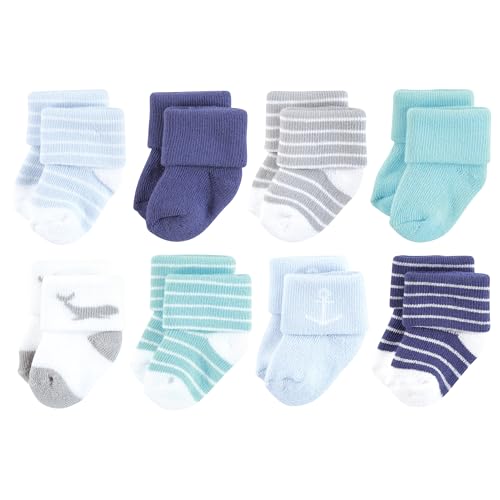 Image of Hudson Baby Baby 8-pack Cotton Rich Newborn and Terry Socks