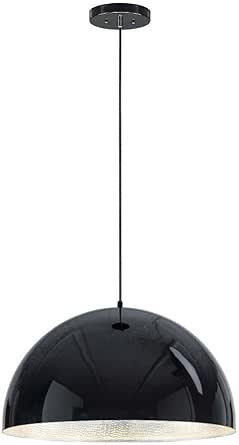 ET2 Hemisphere-20W 1 LED Pendant-24 Inches Wide by 13 inches high-Gloss Black/Aluminum Finish