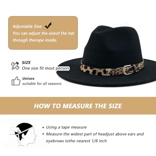 Chapeau Fedora en feutre unisexe avec boucle léopard - 6