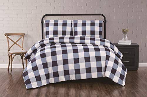 Truly Soft Everyday - Full/Queen Comforter + Sham Set - Buffalo Plaid Collection - Navy (Cs2093Blfq-1500) #TOP12
