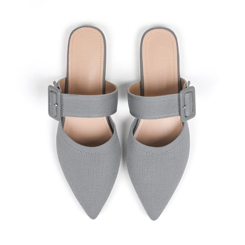 Pointed Toe Mules for Women Flats，Slip On Mules Backless，Wide Width Mules，Mule Slides Flats Sandals