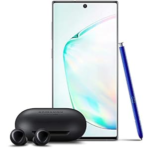 Samsung Galaxy Note 10 Factory Unlocked Cell Phone with 256GB (U.S. Warranty), Aura Glow (Silver) Note10 w/Galaxy Buds