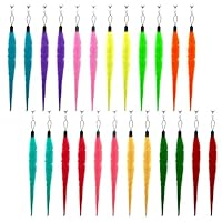 24 Stück Katze Wand Spielzeug Ersatz Nachfüllung Katzenwurmspielzeug Nachfüllungen Interaktives Katzenspielzeug Nachfüllung Katzenstab Spielzeug Ersatzminen pelziger Schwanz Wurm für Kätzchen