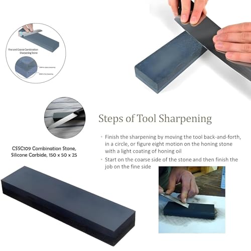 Image of Dual Grit Sharpening Stone, 400 /600 Grit, Double Sided Whetstone Knife Sharpener for Kitchen Knives, Scissors, Chisels, Garden Tools, Water Stone with Non-Slip Base