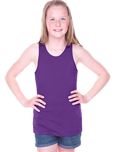 Kavio! Big Girls 7-16 Sheer Jersey Racer Back Tank Grape L