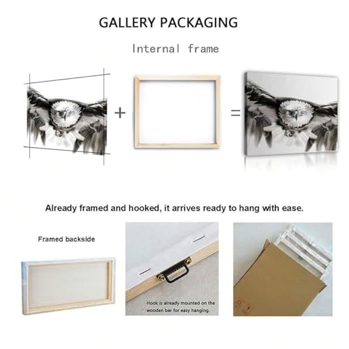 Toile aigle grand format avec cadre pour habiller un mur vide - 6