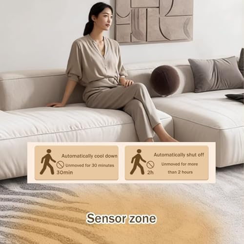 Graphene Electric Heating Carpet - 60 Temperature Levels, 12-Hour Timer, Washable Heated Floor Mat, Large Area Rug (Color 3, 240x330cm / 94.4x129.9)