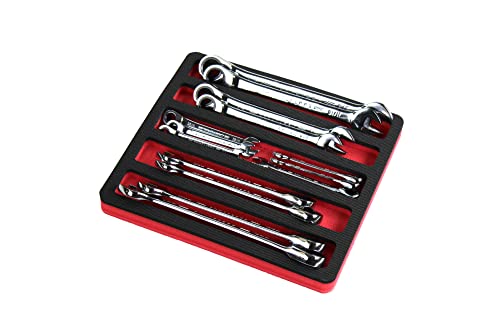 Polar Whale Tool Drawer Organizer Wrench Holder Insert Red And Black Durable Foam Tray 5 Pockets Holds Wrenches Up To 10 Inches Long Fits Craftsman Husky Kobalt Milwaukee Many Others #TOP5