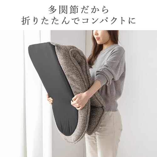サンワダイレクト 座椅子 リクライニング 多関節 ヘッドレスト/座面 14段階 背もたれ6段階 ハイバック 折りたたみ ブラック 150-SNCF73BK [5]