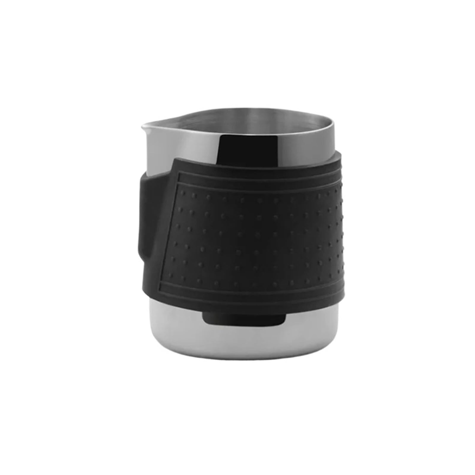 Tazza for latte con brocca for schiuma di, custodia in silicone nero antiscottatura, acciaio inossidabile