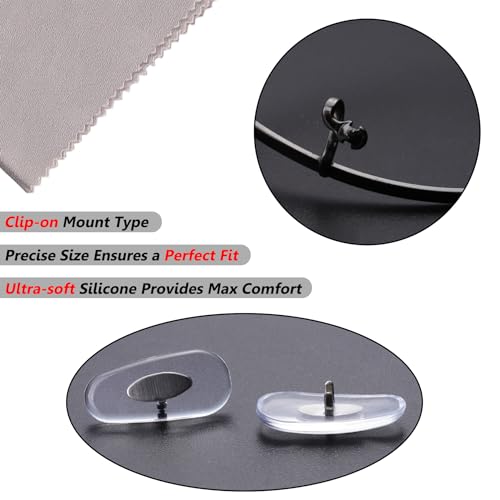 20 Pairs Upgraded Soft Silicone Replacement Nose Pieces for Ray-Ban Aviator RB3025 | RB3044 | RB3026 | RB3030 | RB3211 | RB3362 | Clubmaster Sunglasses, Anti-Slip, Clip-on Nose Pads - Clear4