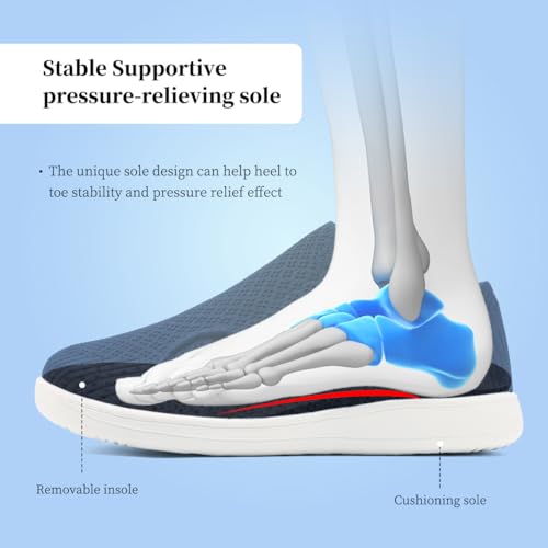 Slippers for Women Wide House Diabetic Shoes Walking Indoor Slip on Barefoot Adjustable Orthopedic Neuropathy Arthritis Swollen Feet Lightweight Comfy Casual Breathable2