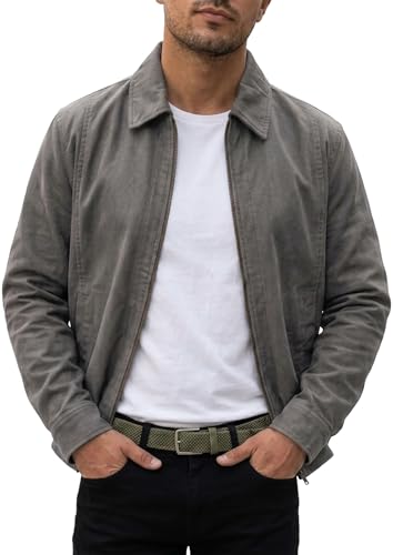 Image of Summer Lightweight Canvas Cotton Jacket Men - Punk Gothic Brando Biker Coat Classic Rock Streetwear Belted Jacket