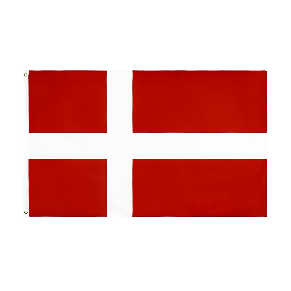 3x5 Foot Denmark Flag Brightly Coloured Danish Dane Flags Soccer Game Celebration Parade Party Supplies Patio Decoration Holiday（150x90cm）